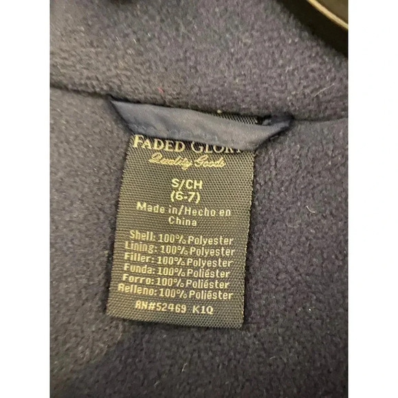 KIDS NAVY BLUE FADED GLORY PUFFER JACKET SIZE SMALL 6-7  NO FLAWS  NO DEFECTS - Picture 8 of 8